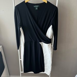 Lauren Ralph Lauren black and white knee length dress